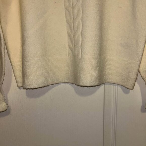 NWT Talbots Ivory Cable Knit Crewneck Sweater Woman's size XLP - Picture 6 of 8